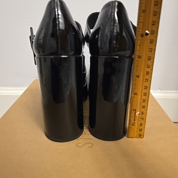 Steve Madden Womens Carly Black Patent Leather Platform Heels Size 8.5 - Picture 7 of 9